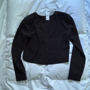 Ann Taylor Elegant Black Structured Women's Long Sleeve Top